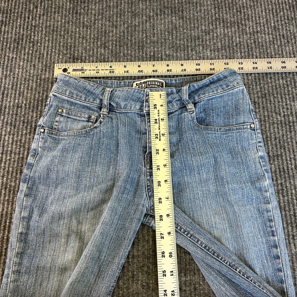 Route 66 Original Womens Bootcut Jeans Blue Medium Wash Embroidered Hearts 10 - Picture 3 of 8
